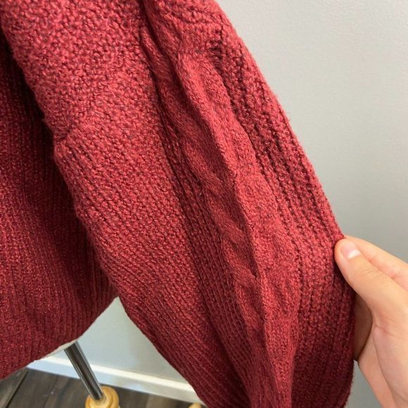 NWT BP Red Maroon Turtle Neck Balloon Sleeves Sweater (1X) - Picture 5 of 10